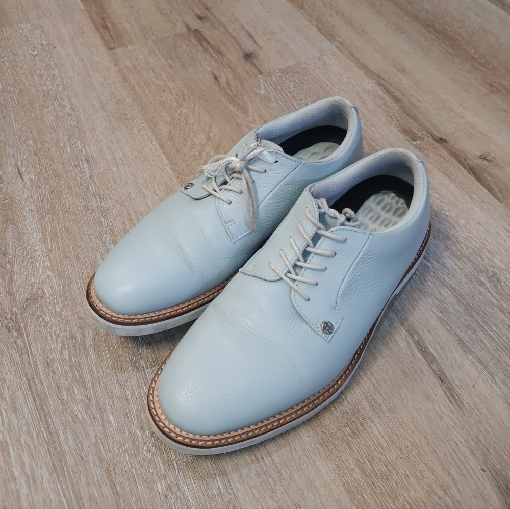 G Fore Men's Light Gray / Blue Leather Shoes 11